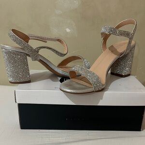 De Blossom Collection Glittering Silver Heels